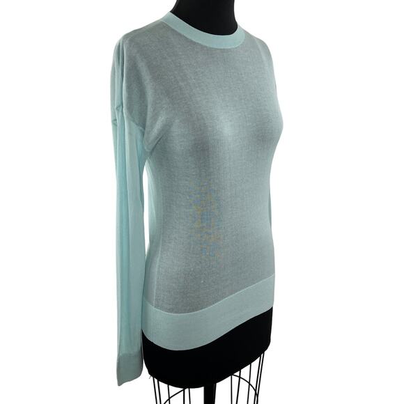 J BRAND Green Cotton Blend Crewneck Long Sleeve Pullover Lightweight Knit Top S - Picture 1 of 8
